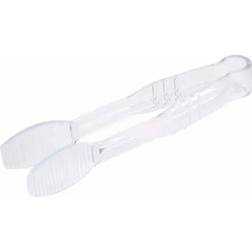 Winco PUTF-6C Flat Tong PC, 6"L, Clear Plastic - Pkg Qty 24