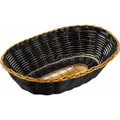 Winco PWBK-9V Oval Woven Basket - Pkg Qty 3
