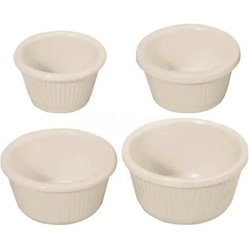 Winco RFM-2K Fluted Ramekins, 2 oz, Melamine, Black, 12 Per Pack