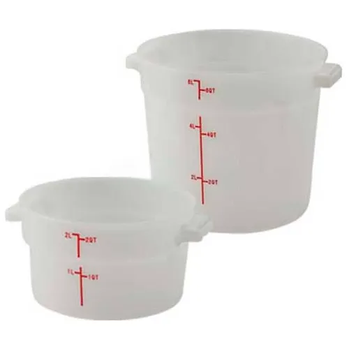 WinCo® Round Storage Container, 14-1/4"L x 12-5/16"W x 14-3/4"H, White - Pkg Qty 6