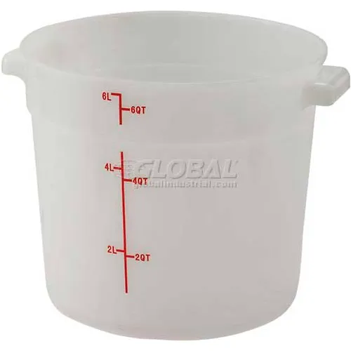 WinCo® Round Storage Container, 14-1/8"L x 12-5/16"W x 8-3/8"H, White - Pkg Qty 12