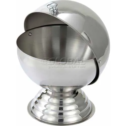 Winco SBR-30 Sugar Bowl with Roll Top, 20 oz., 6"D, Stainless Steel - Pkg Qty 12