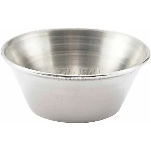 Winco SCP-15 Sauce Cup, 1-1/2 oz, Stainless Steel, Stainless Steel, 12/Pack
