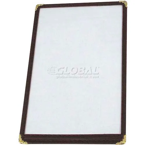 Winco Single Page Menu Cover, Plastic with Vinyl Binding, 12-1/8"L x 12-1/8"W, Burgundy, Pack of 25 - Pkg Qty 25