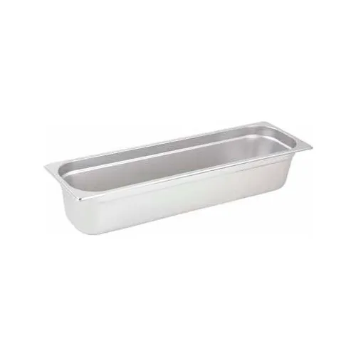 Winco SPJL-4HL Half-Size Long Steam Table Pan, 21"L, 6-1/2"W, 4"H, Stainless Steel, Standard Weight - Pkg Qty 6