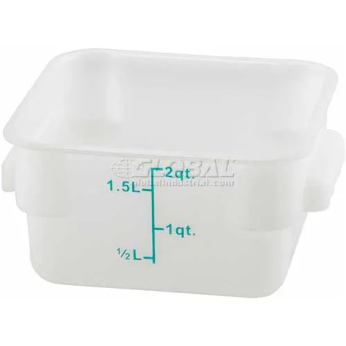 WinCo® Square Storage Container, 8-1/2"L x 7"W x 3-13/16"H, White - Pkg Qty 12
