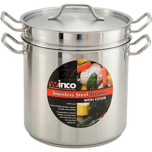 Winco SSDB-8 Double Boiler W/ Cover