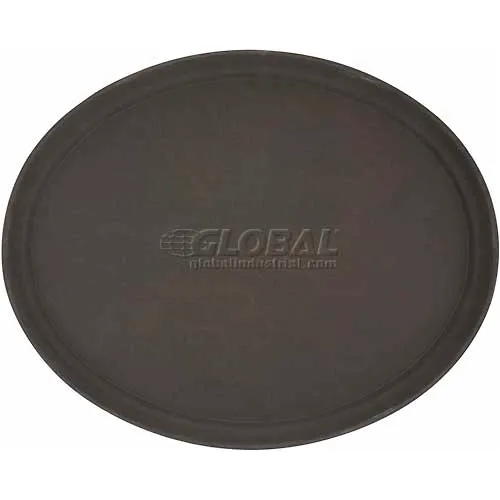 Winco TFG-2622K Non-Slip Fiberglass Tray, 26''D, Oval, Black