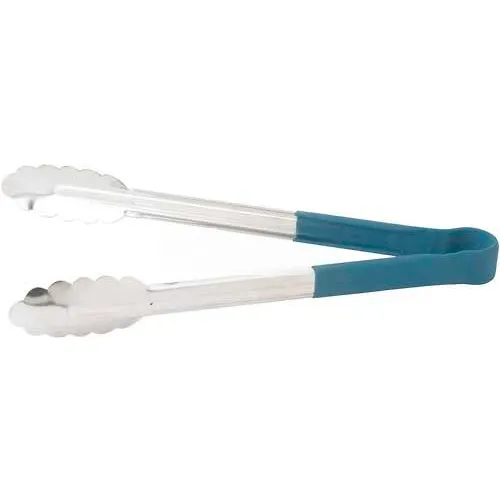 Winco UTPH-12B Utility Tong Heat Resistant, Heat Resistant, 12"L, Blue - Pkg Qty 12
