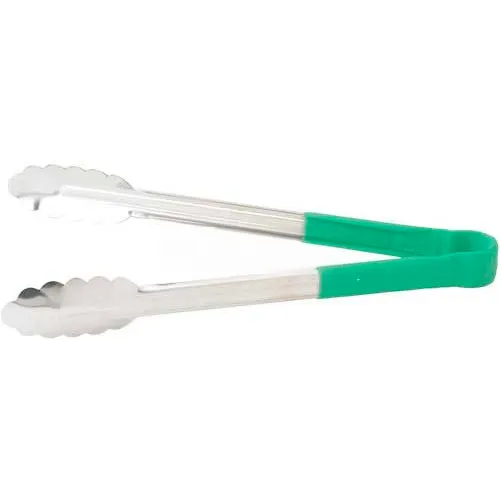 Winco UTPH-12G Utility Tong Heat Resistant, Heat Resistant, 12"L, Green - Pkg Qty 12