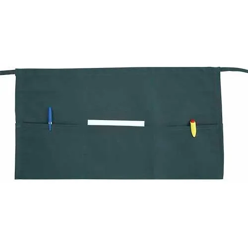 Winco WA-1221G Triple Pocket Waist Apron, Green, 11-5/8" x 21-1/2" - Pkg Qty 12