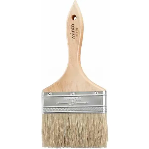 Winco WBR-40 Pastry Brush, 4"W, Wood handle - Pkg Qty 24