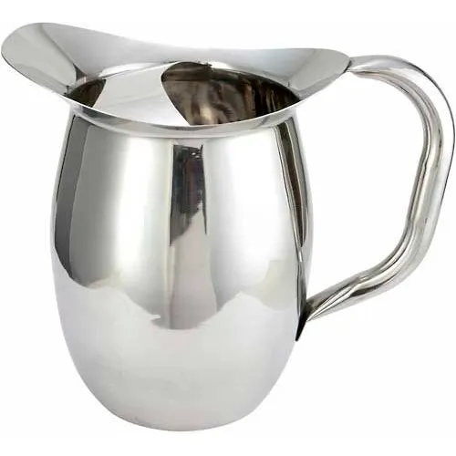 Winco WPB-3C Deluxe Bell Pitcher W/ Ice Catcher, 3 Qt, Stainless Steel - Pkg Qty 3