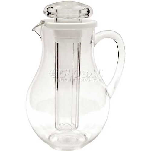 Winco WPIT-19 Pitcher W/ Ice Tube, 2 Qt., Stainless Steel, 12/Pack