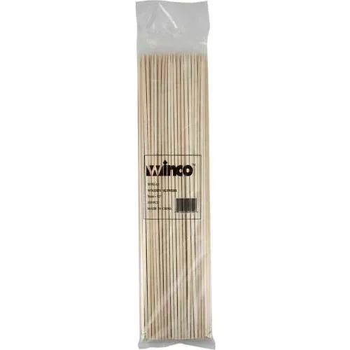 Winco WSK-12 Bamboo Skewers, 12"L, 100/Bag, 30 Bags/Case - Pkg Qty 30