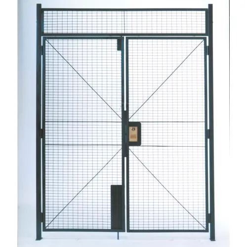 WireCrafters® RapidWire™ Woven Wire Double Hinged Door, 8'W x 7'H, 12' 5-1/4" Overall Ht.