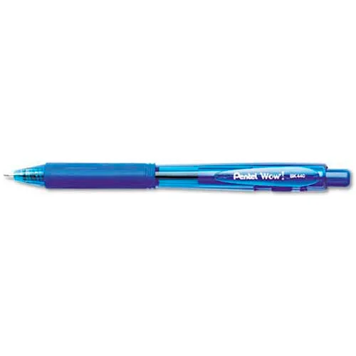 WOW! Ballpoint Retractable Pen, Blue Ink, Medium, Dozen